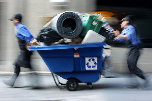 Office furniture being removed by clearance professionals